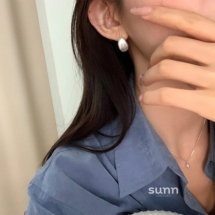 Teyanna Brushed Metal Stud Earrings