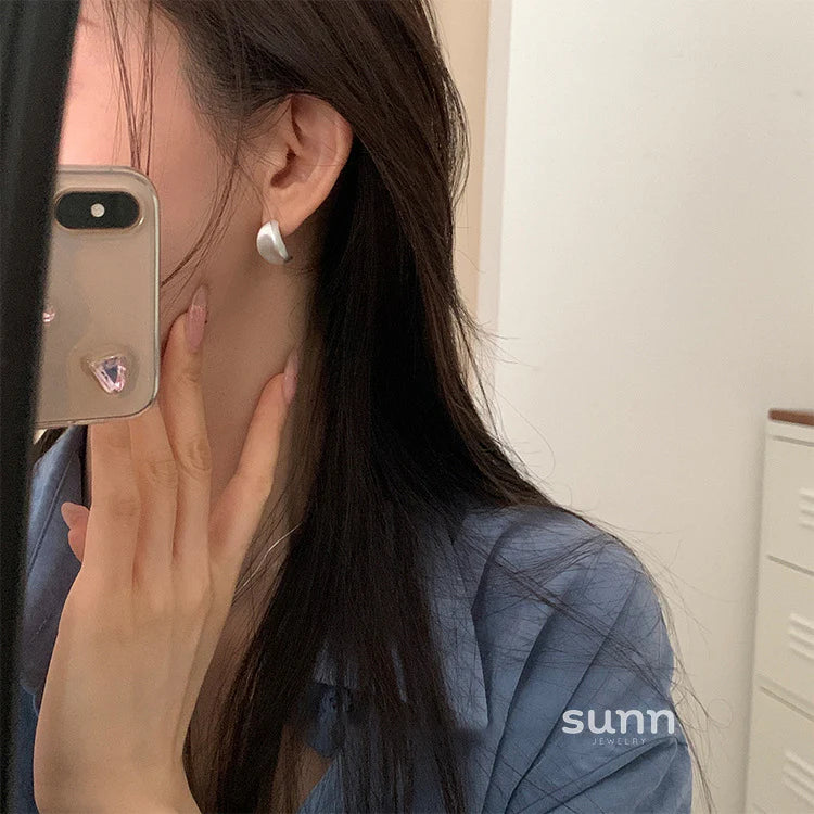 Teyanna Brushed Metal Stud Earrings