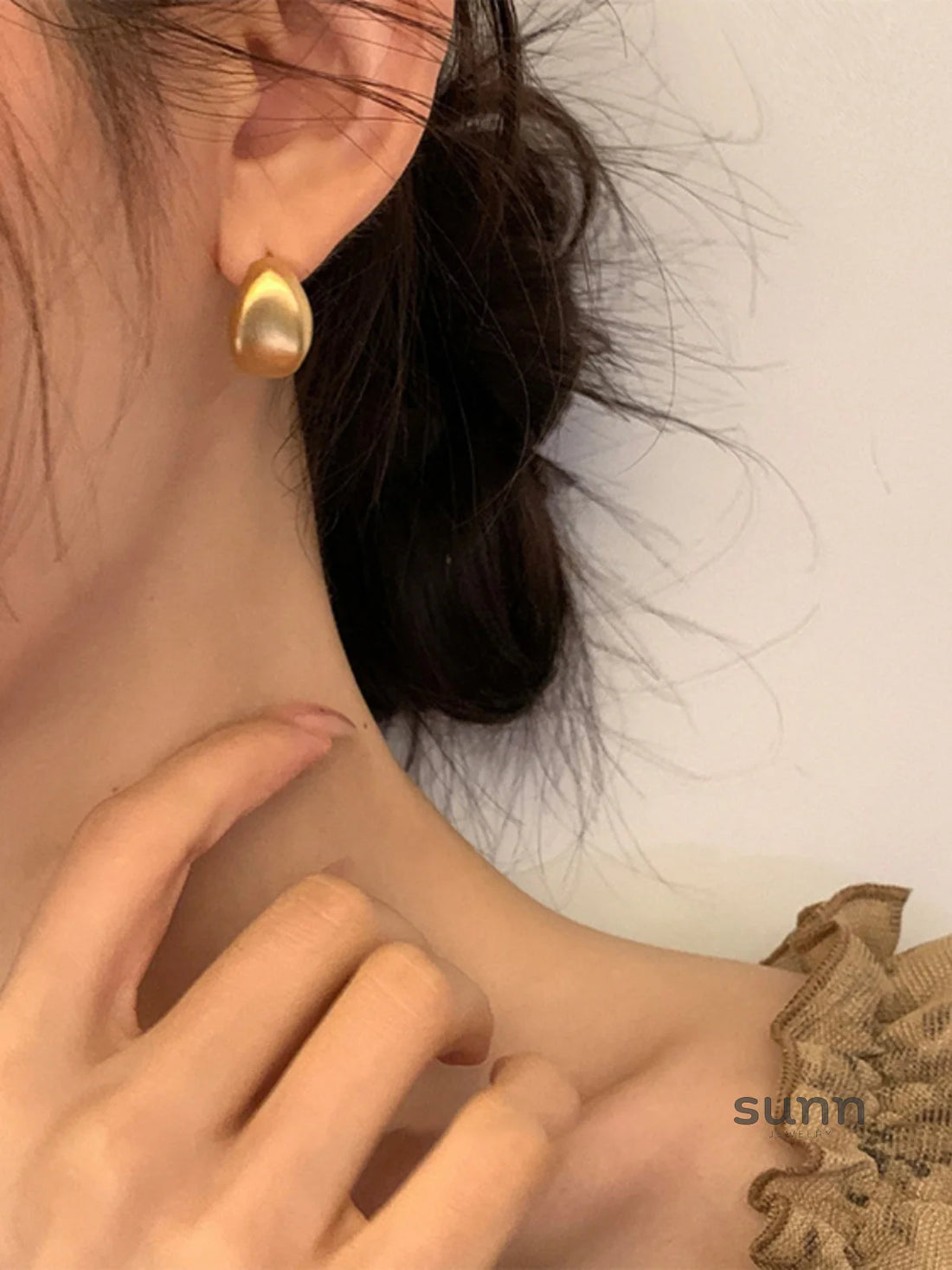 Teyanna Brushed Metal Stud Earrings