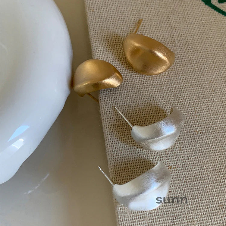 Teyanna Brushed Metal Stud Earrings