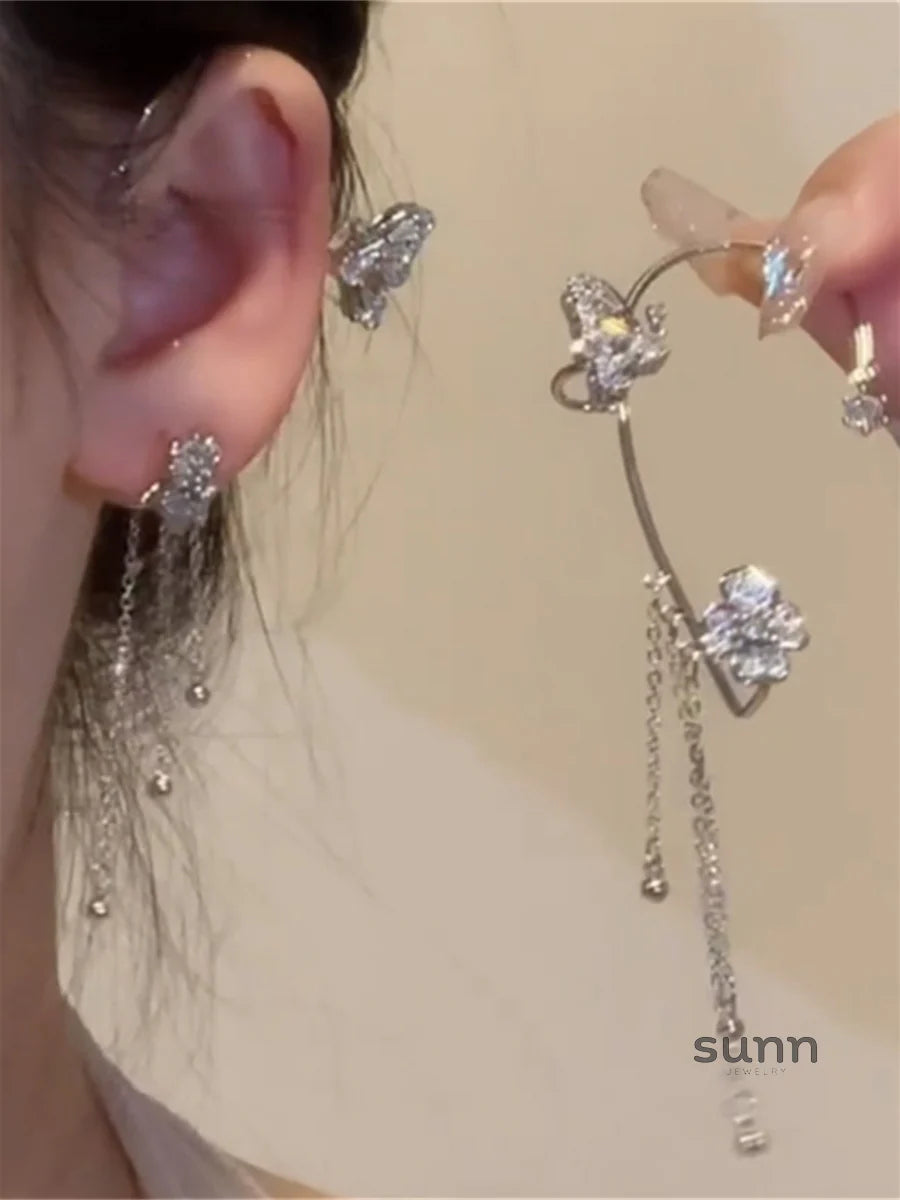 Thais Butterfly Tassel Ear Cuff