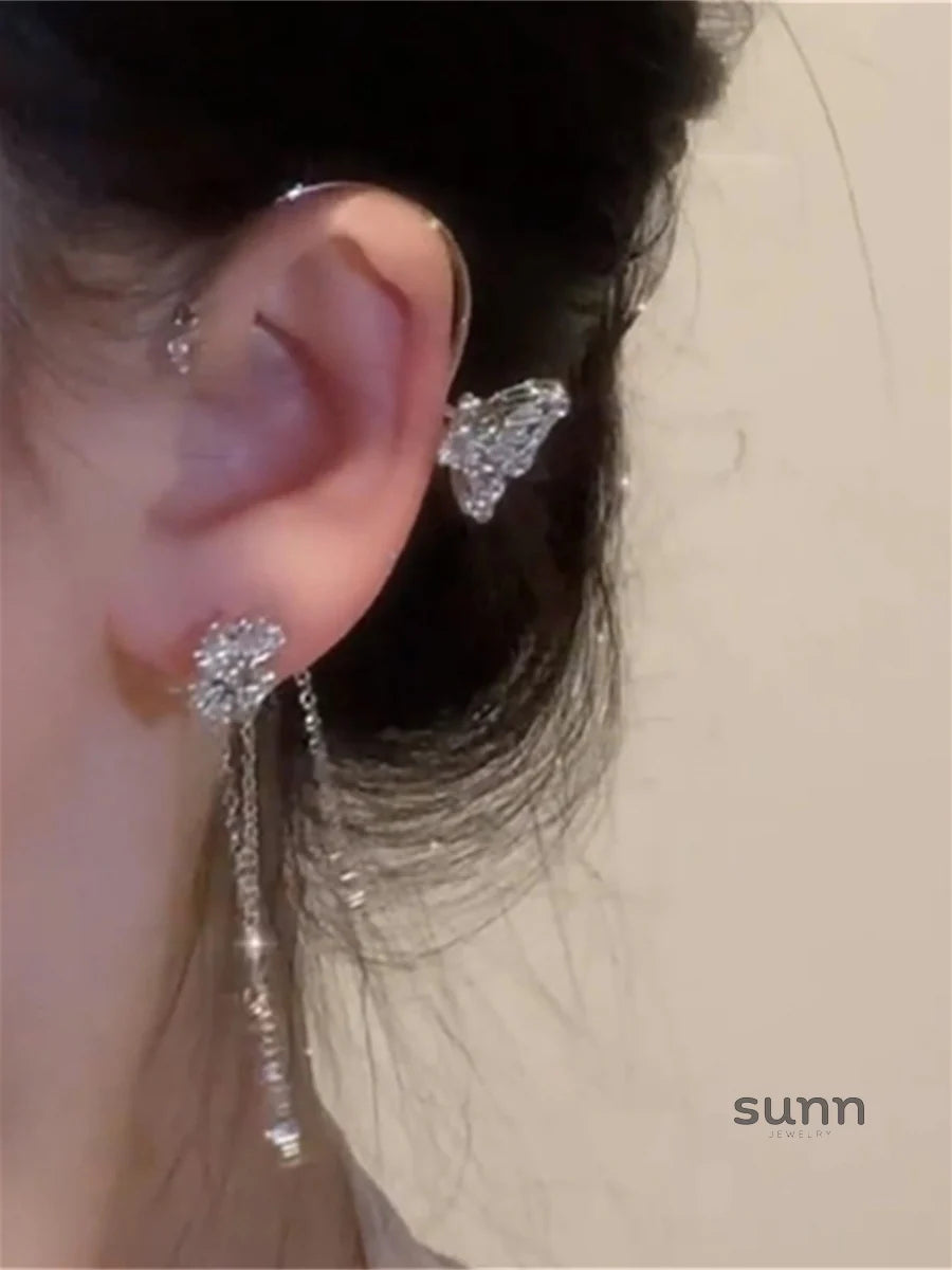 Thais Butterfly Tassel Ear Cuff