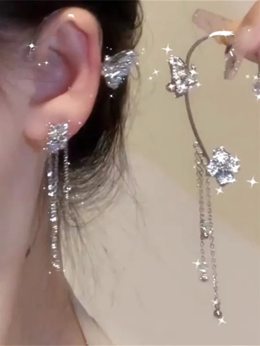 Thais Butterfly Tassel Ear Cuff
