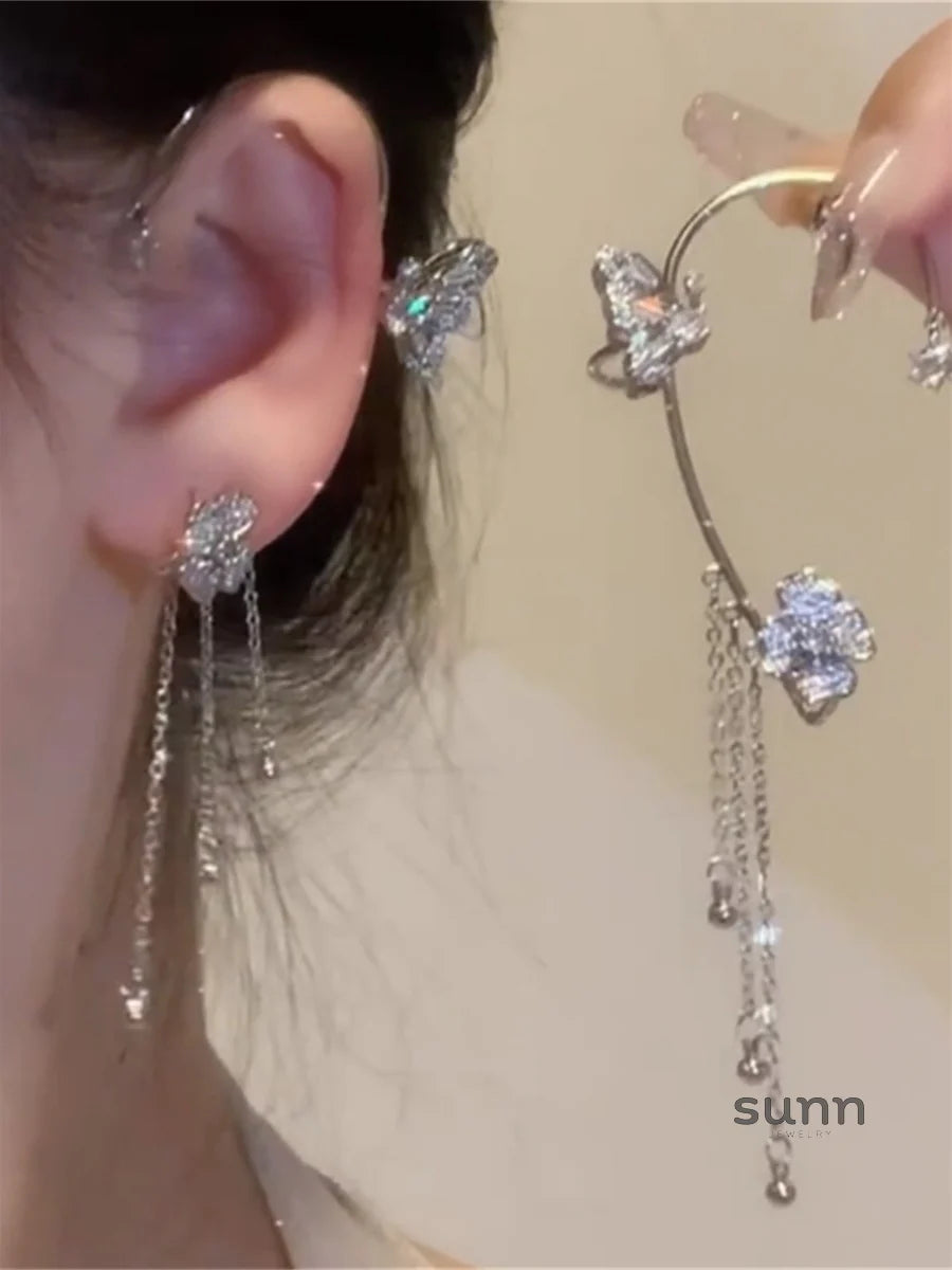 Thais Butterfly Tassel Ear Cuff