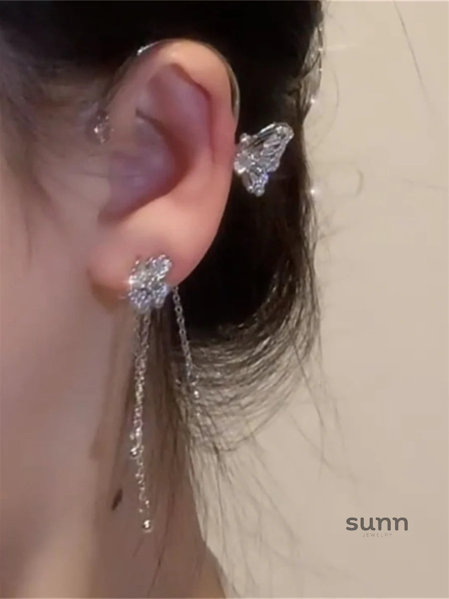 Thais Butterfly Tassel Ear Cuff