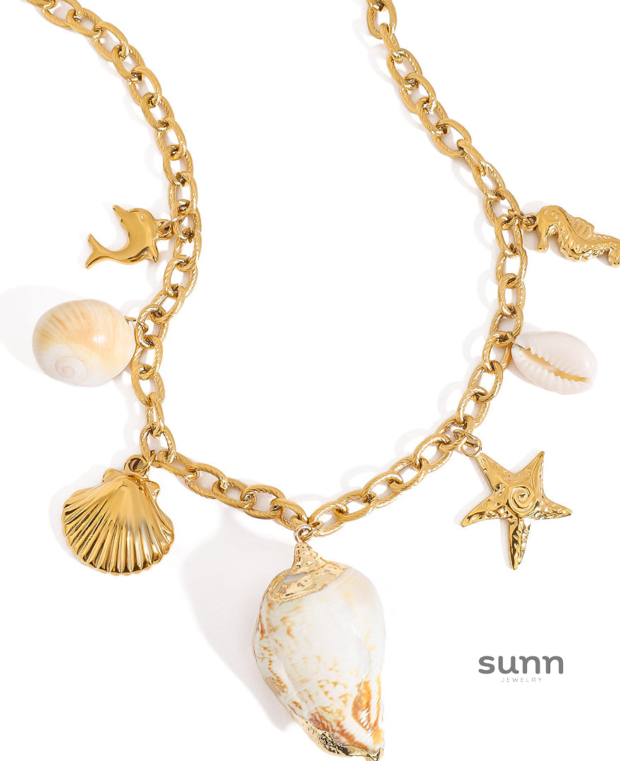 Theodora Shell Charm Jewelry Set [NJ92FW31]