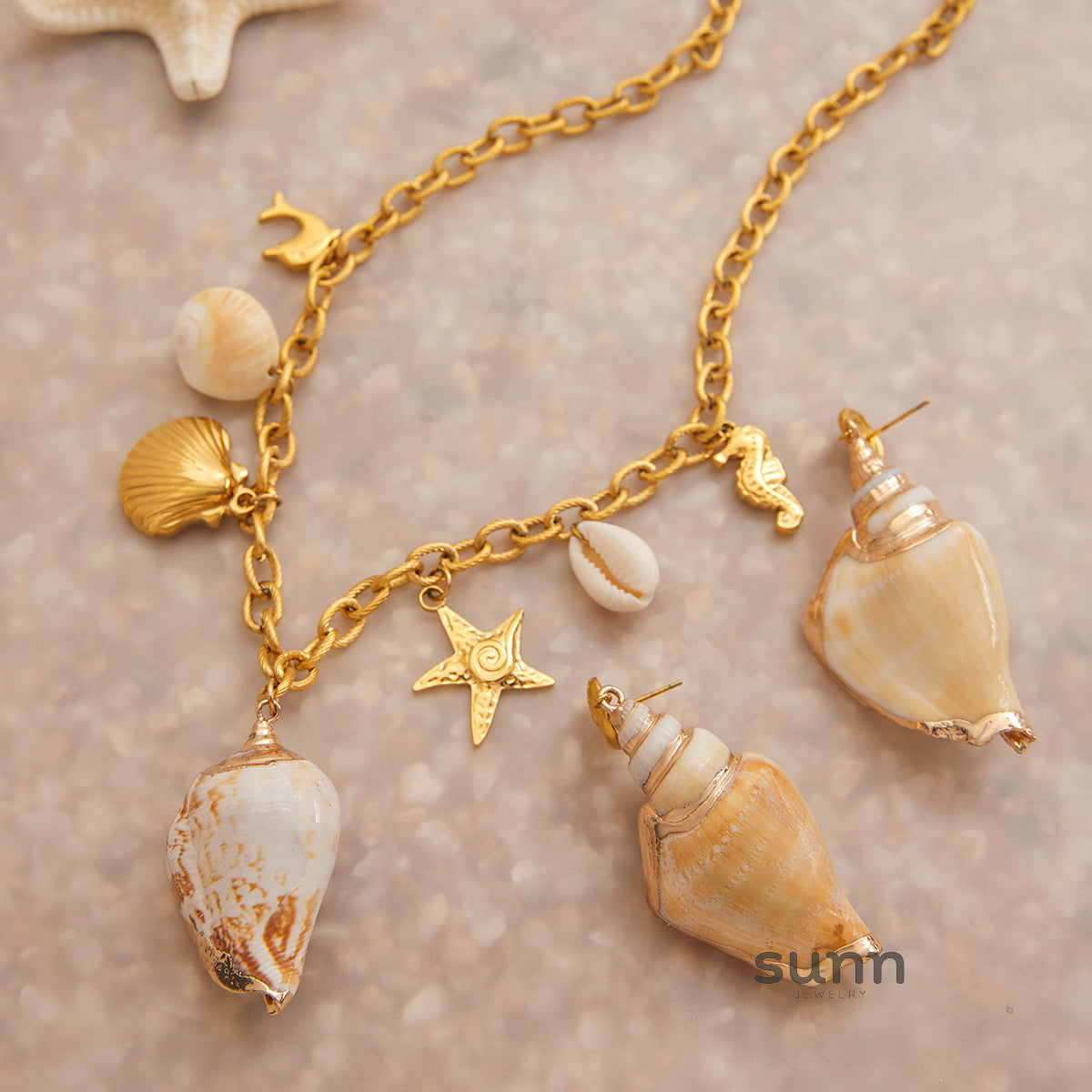 Theodora Shell Charm Jewelry Set [D7T77KFE]