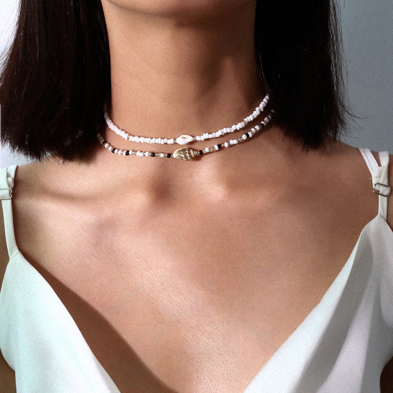 Theresa Layered Conch Necklace Set