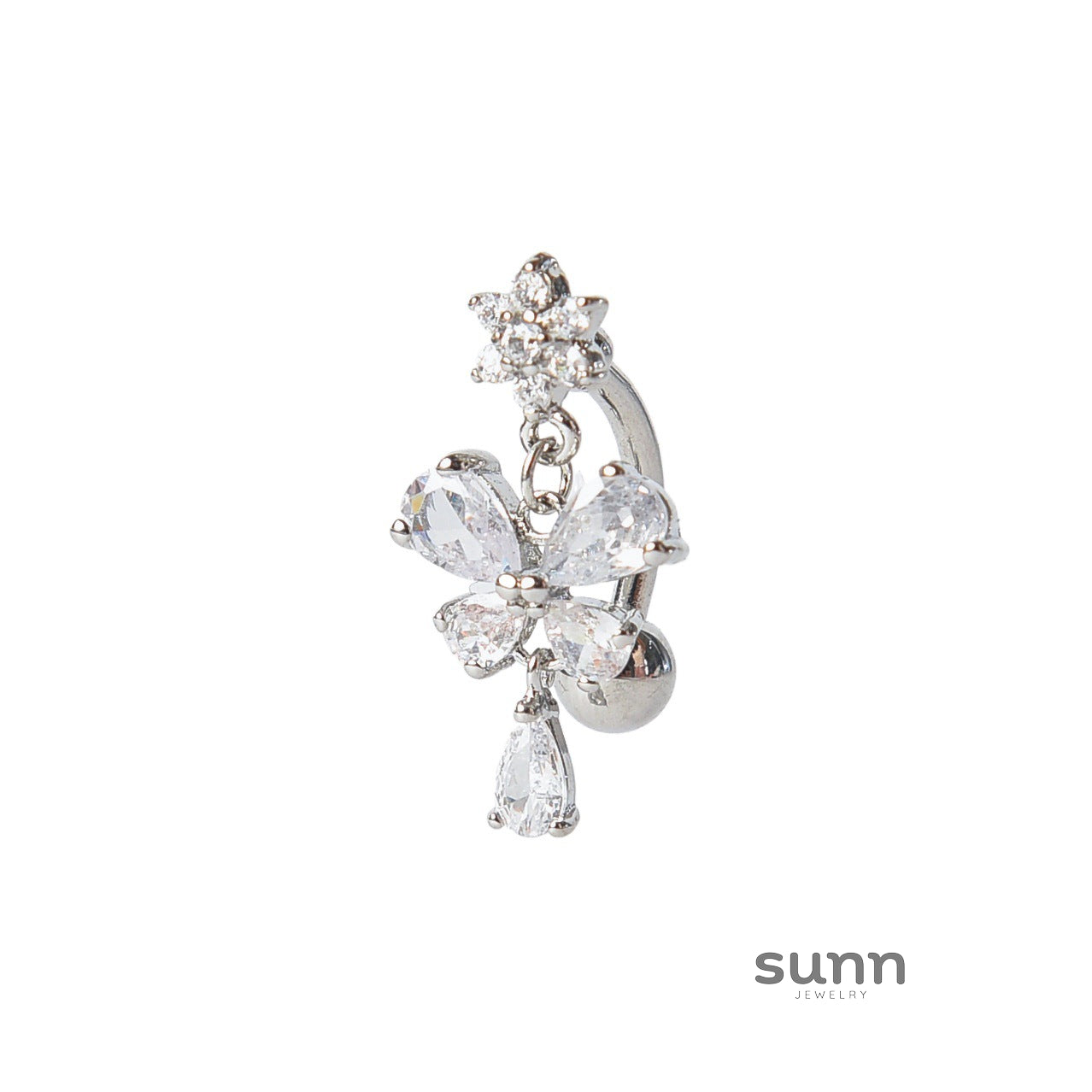 Therese Butterfly Teardrop Navel Ring [1ER85CML]