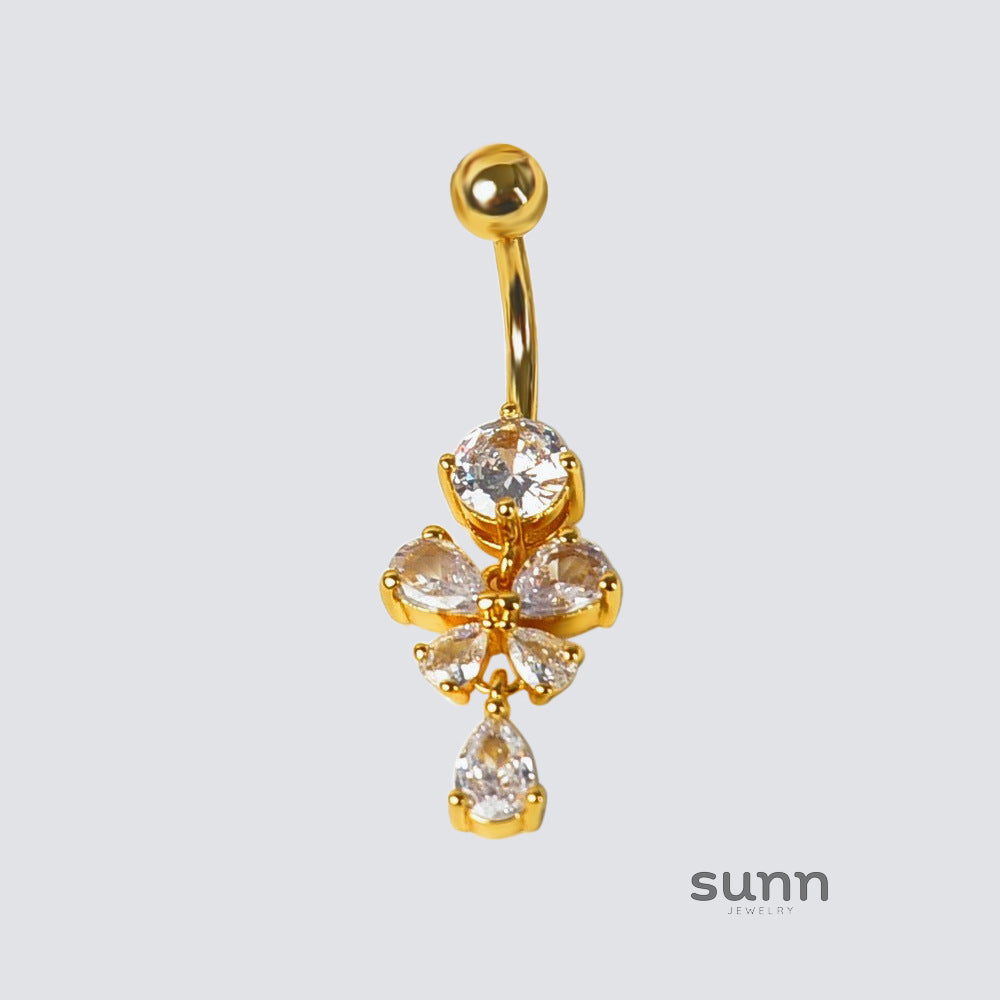 Therese Butterfly Teardrop Navel Ring [MDGL96X2]
