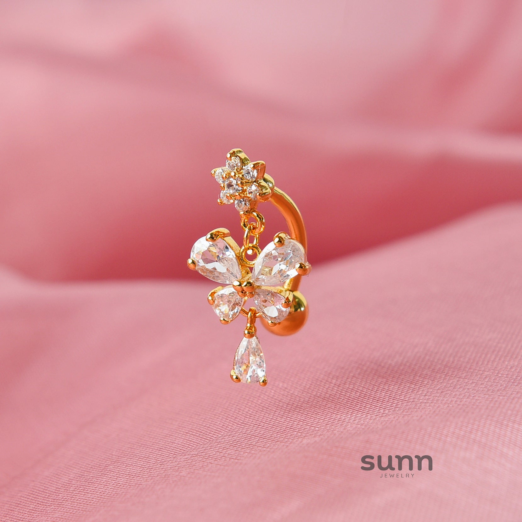 Therese Butterfly Teardrop Navel Ring [BL165D4M]