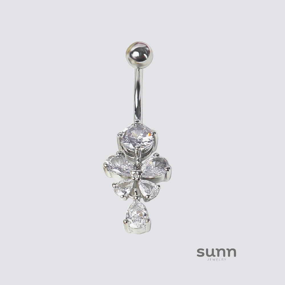 Therese Butterfly Teardrop Navel Ring [QLFFK7C2]
