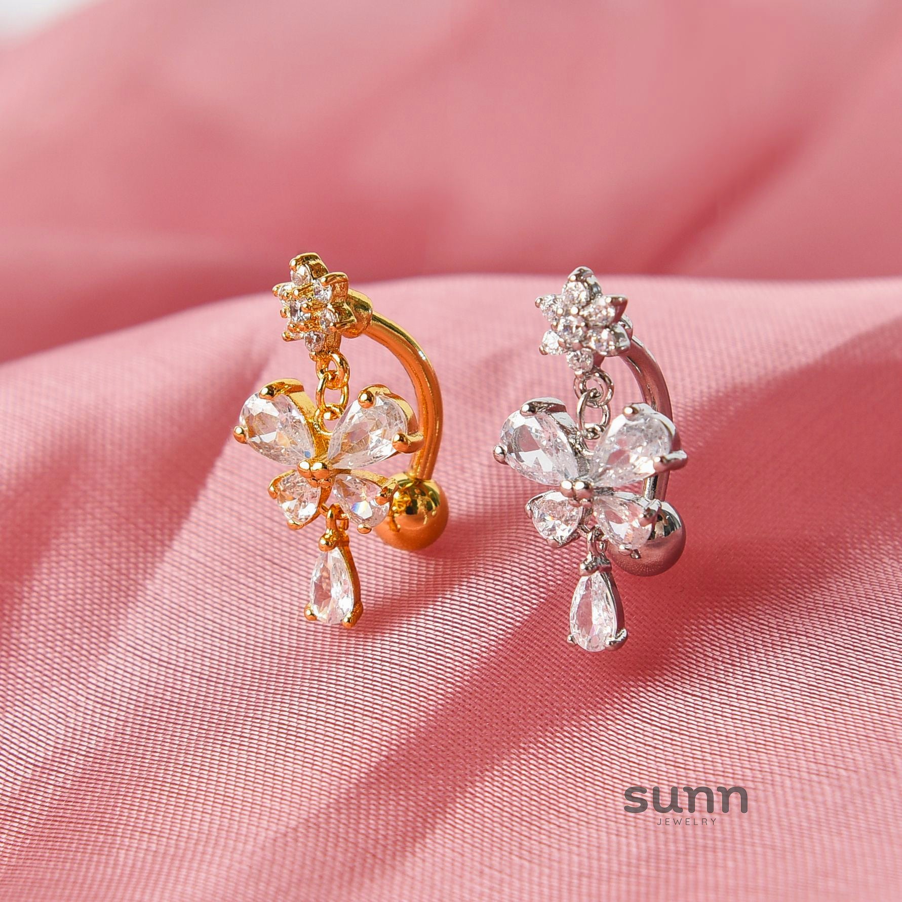 Therese Butterfly Teardrop Navel Ring [A04OYHQ5]