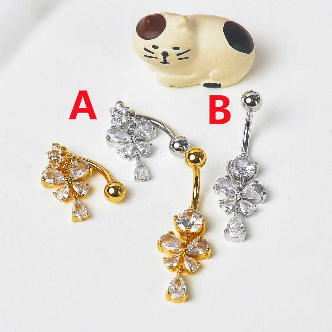 Therese Butterfly Teardrop Navel Ring [MDGL96X2]
