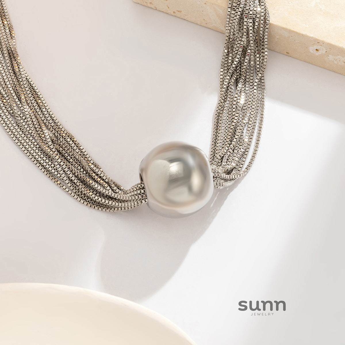 Tianna Layered Sphere Necklace [503DL84R]