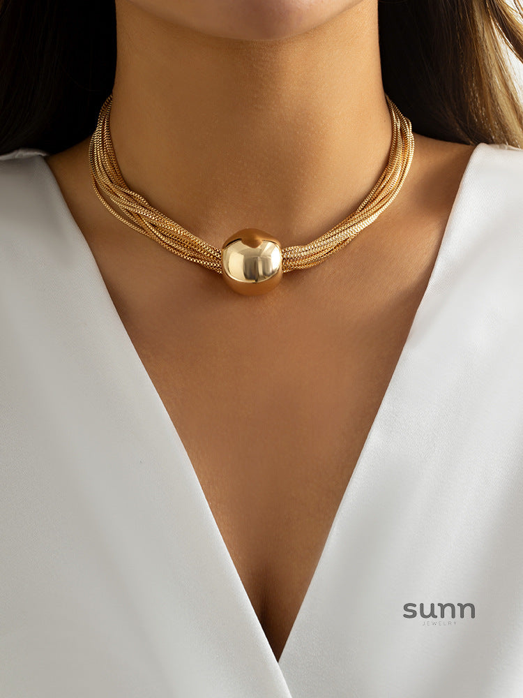 Tianna Layered Sphere Necklace [J5YCFIBZ]