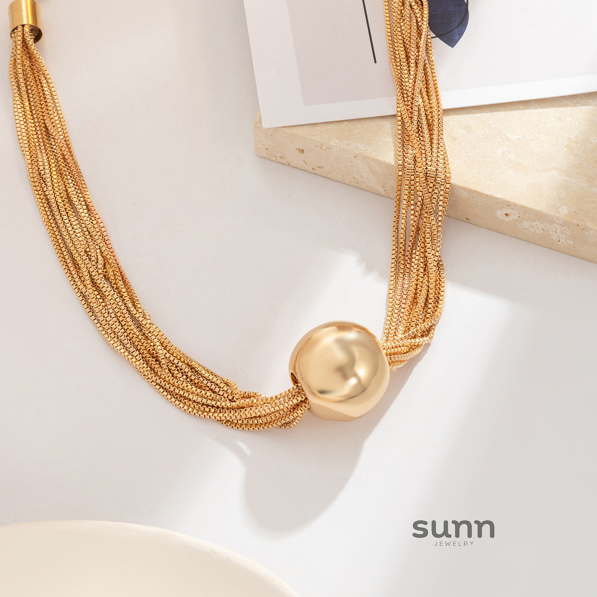 Tianna Layered Sphere Necklace [0PSJK8NU]