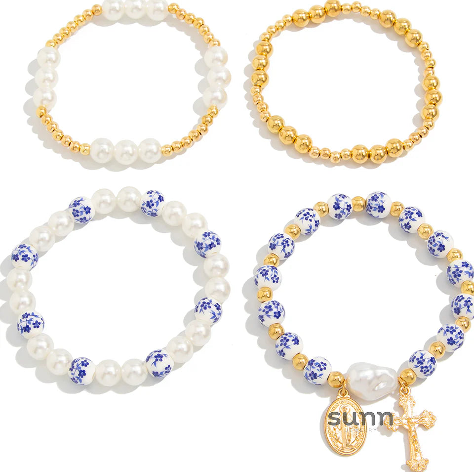 Tierra Porcelain Pearl Bracelet Set