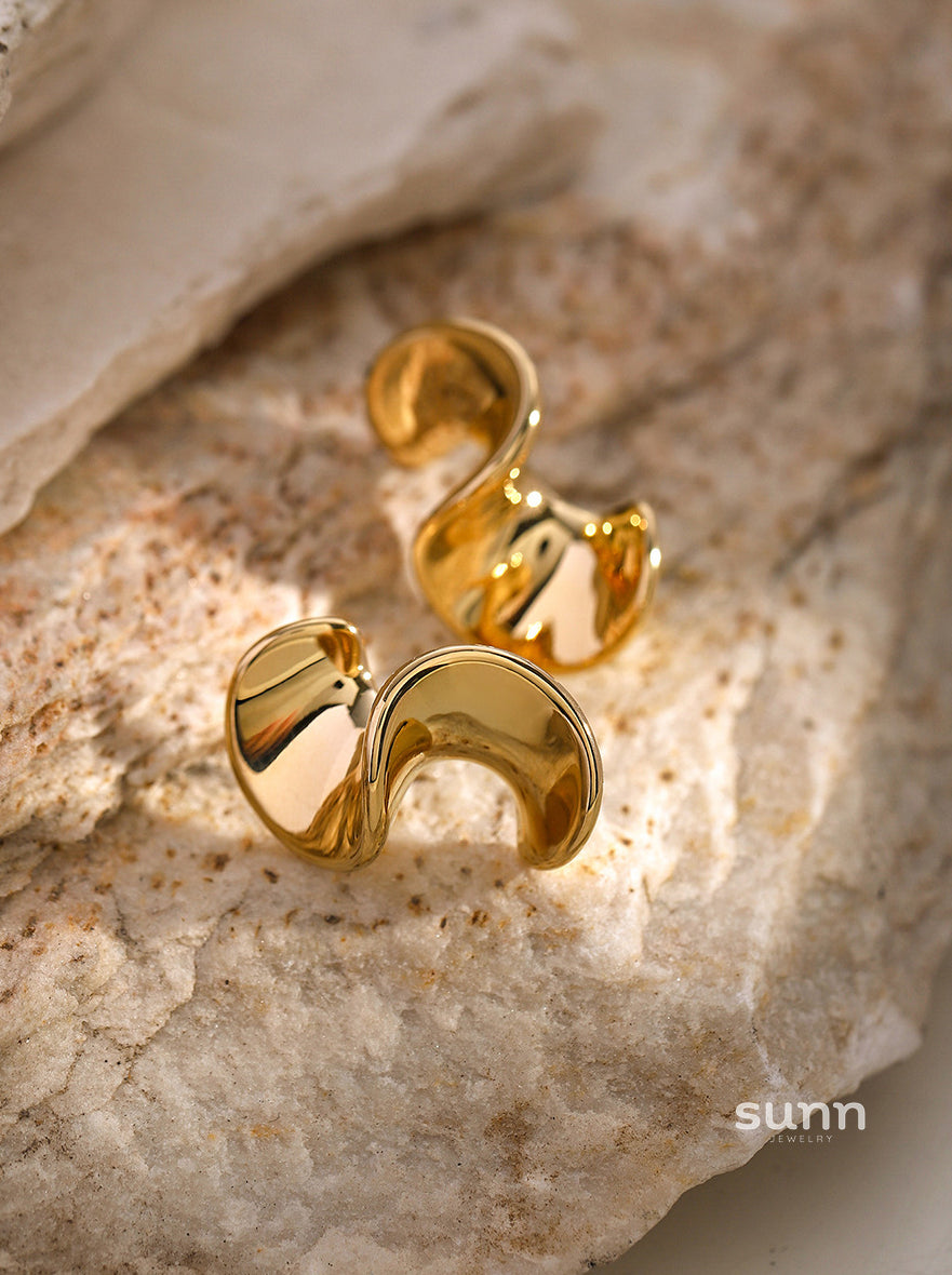 Tinleigh Gold Art Spiral Earrings [F465YS56]