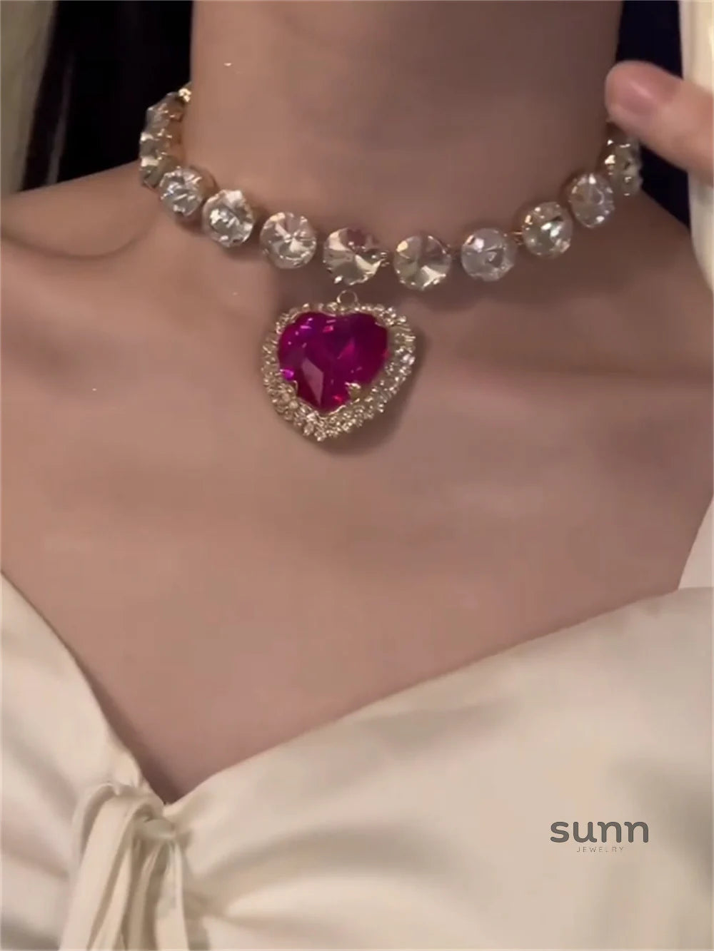 Tinley Pink Crystal Choker