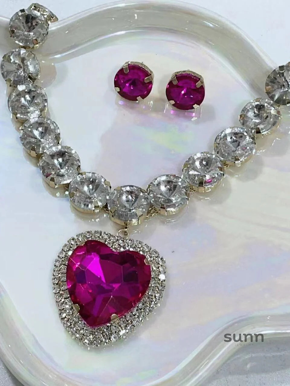 Tinley Pink Crystal Choker