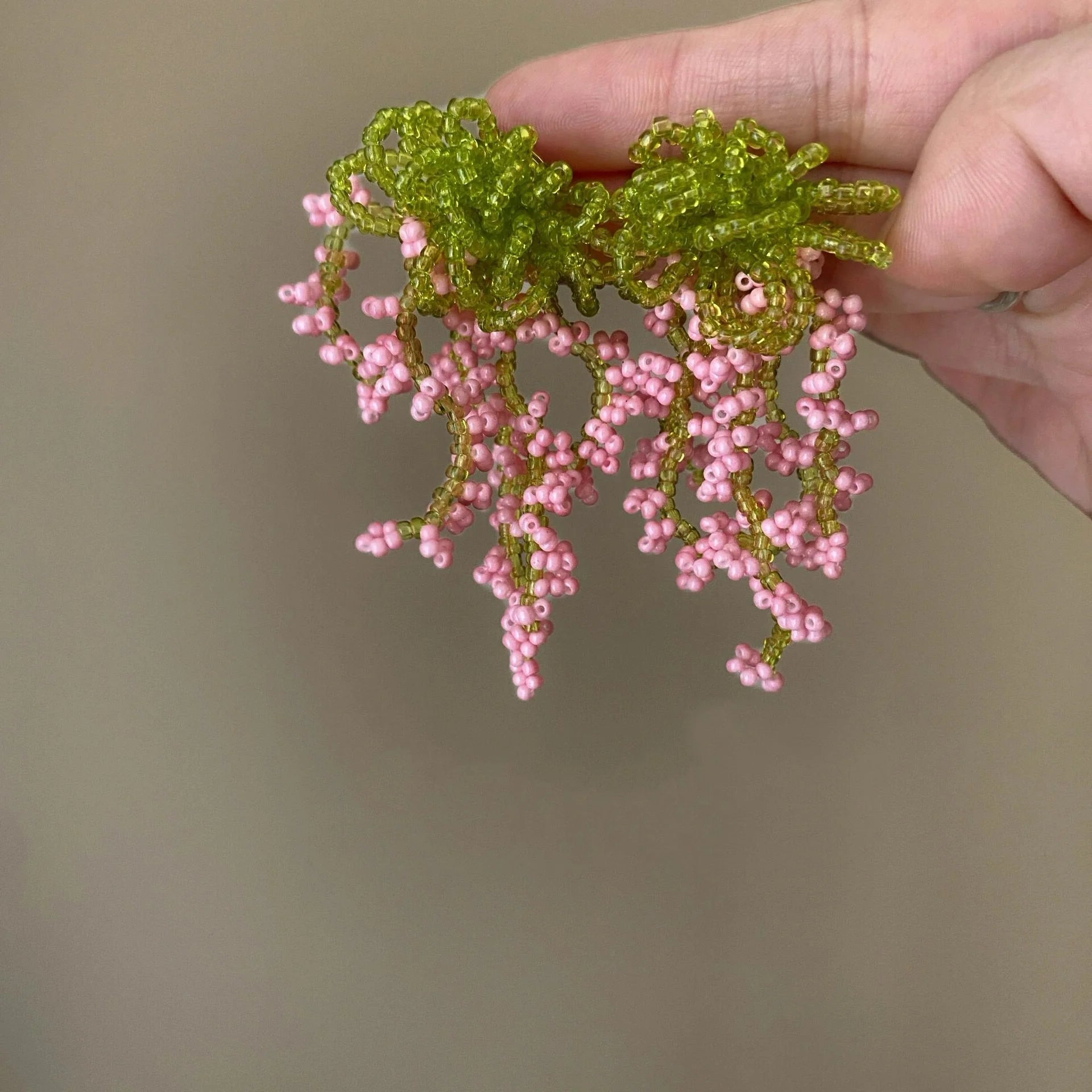 Tinslee Pink Beaded Drop Earrings