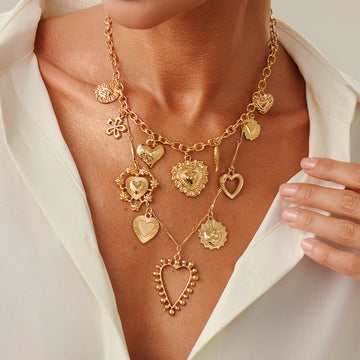 Toby Layered Heart Bloom Necklace [T3OXG9TU]