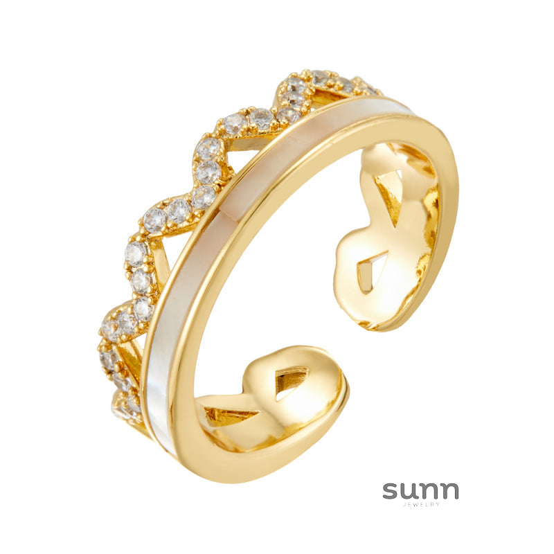 Tomi Crown Shell Open Ring [EOLG7VFQ]