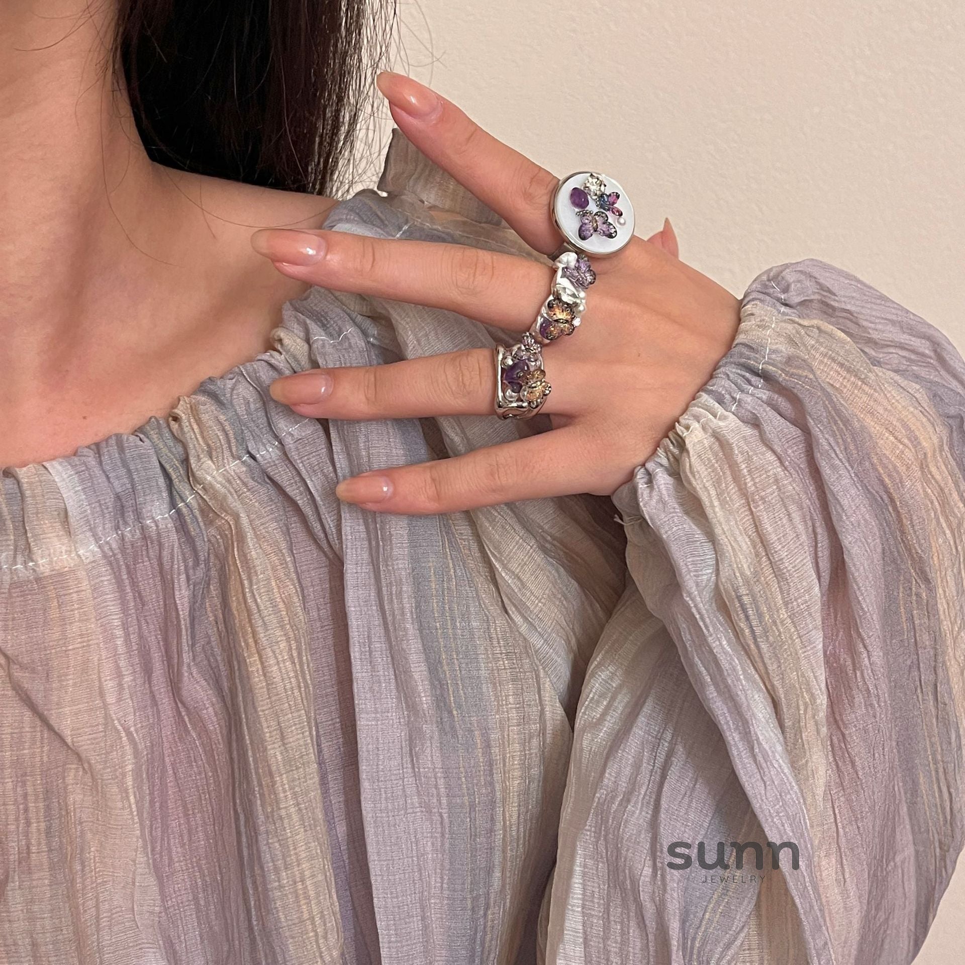 Tory Luminous Butterfly Open Ring [F9SCVNY4]