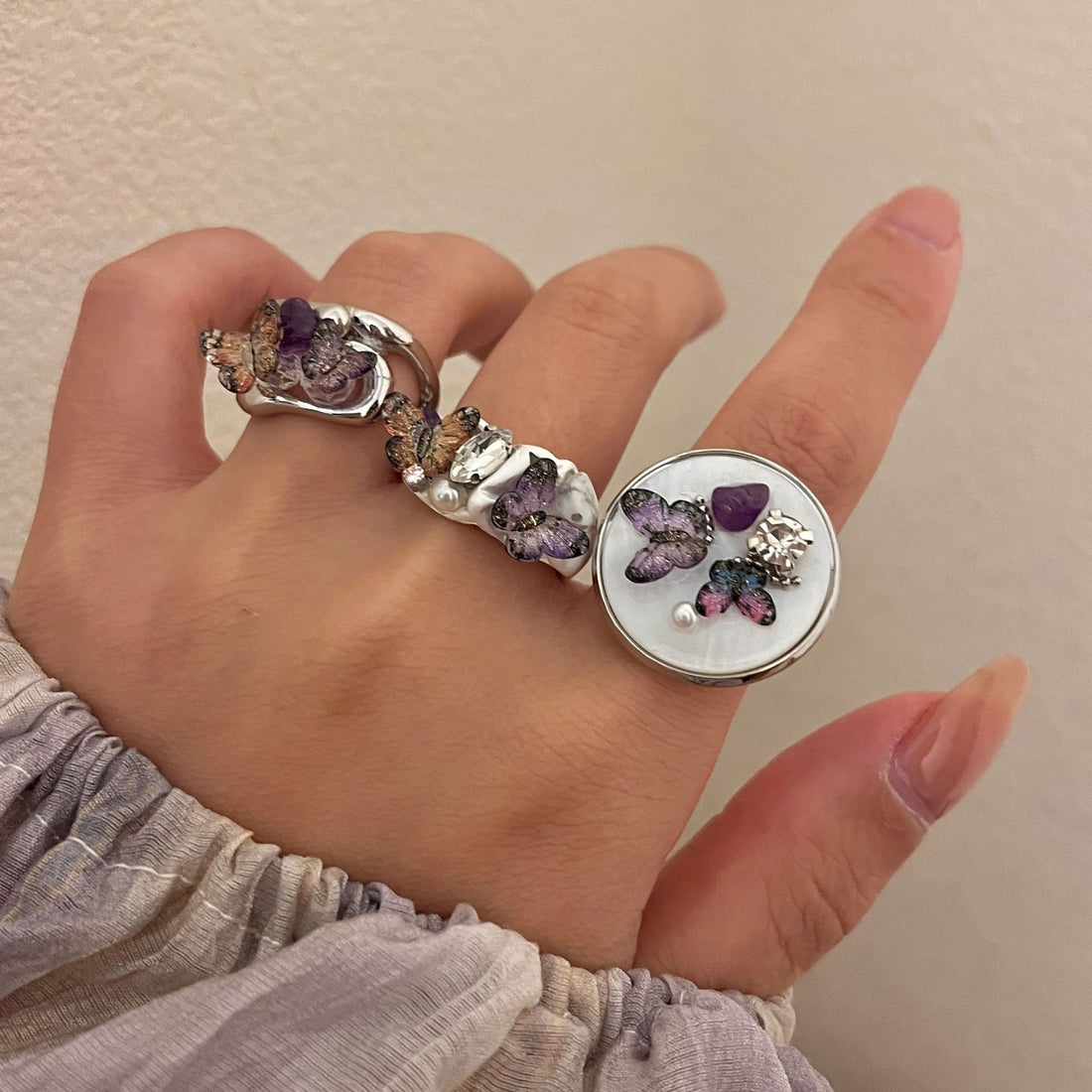 Tory Luminous Butterfly Open Ring [VLZ33EGU]