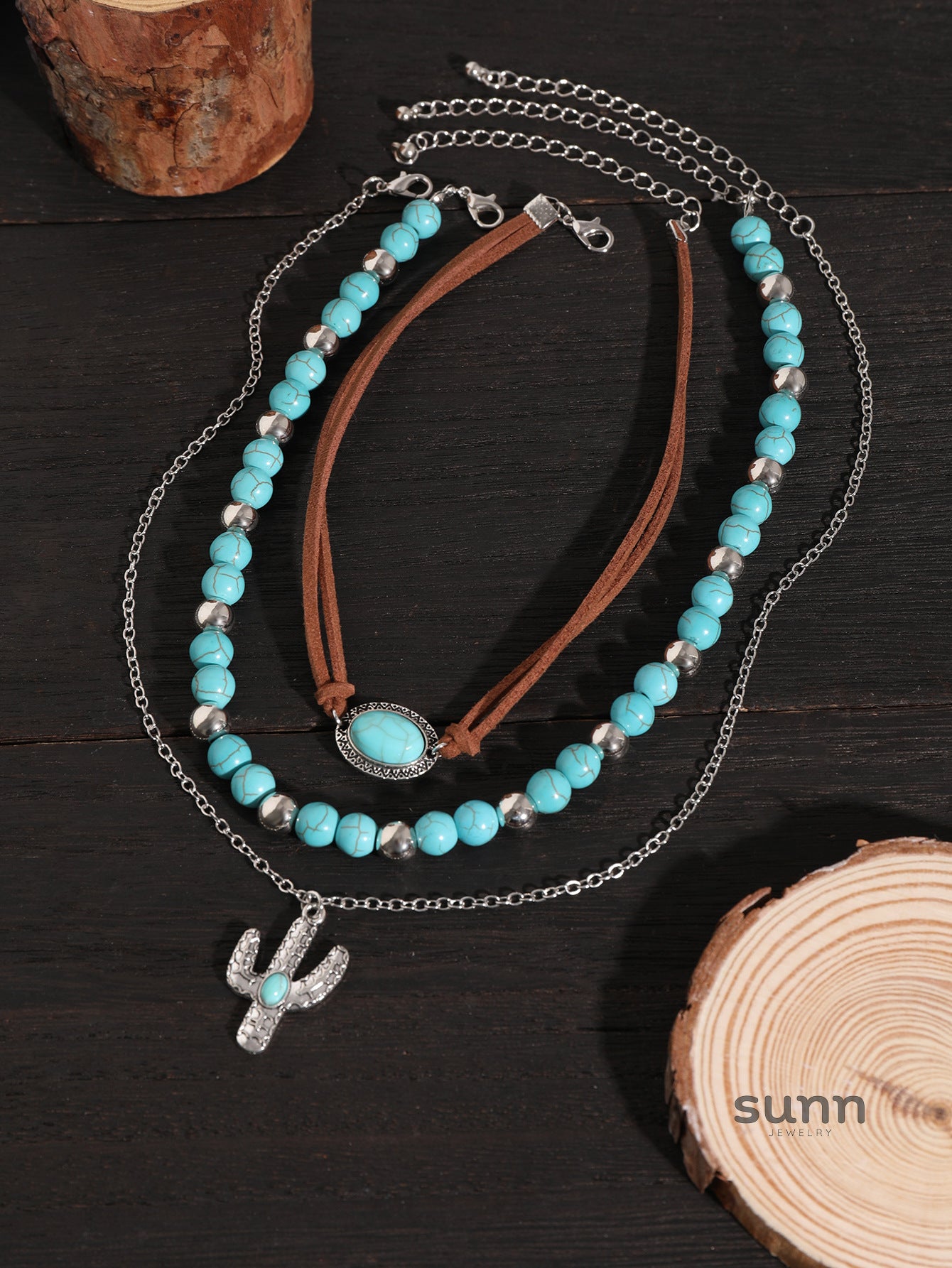 Tova Layered Cactus Necklace Set [GEU45NOY]