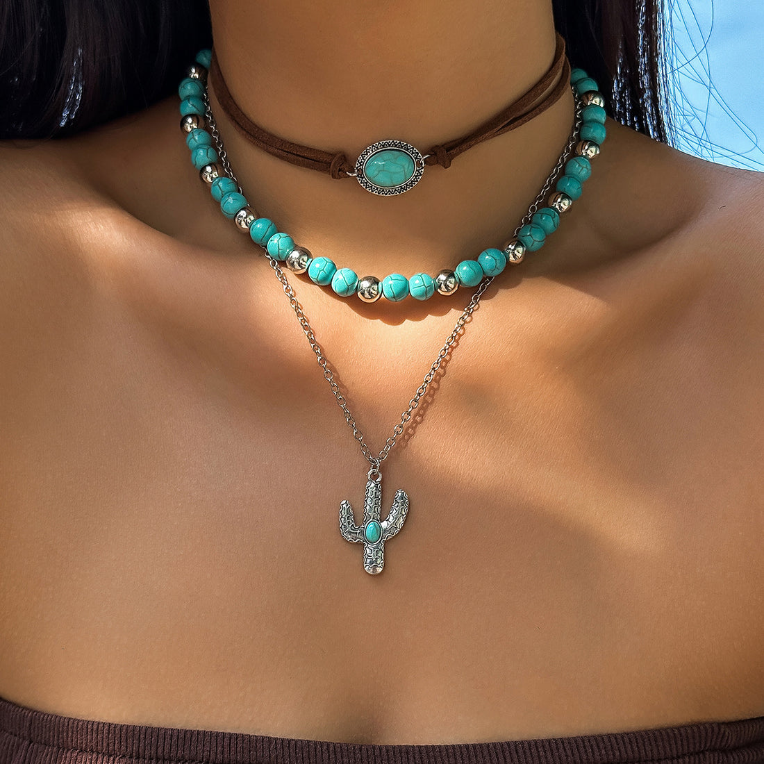 Tova Layered Cactus Necklace Set [HN7IUV88]