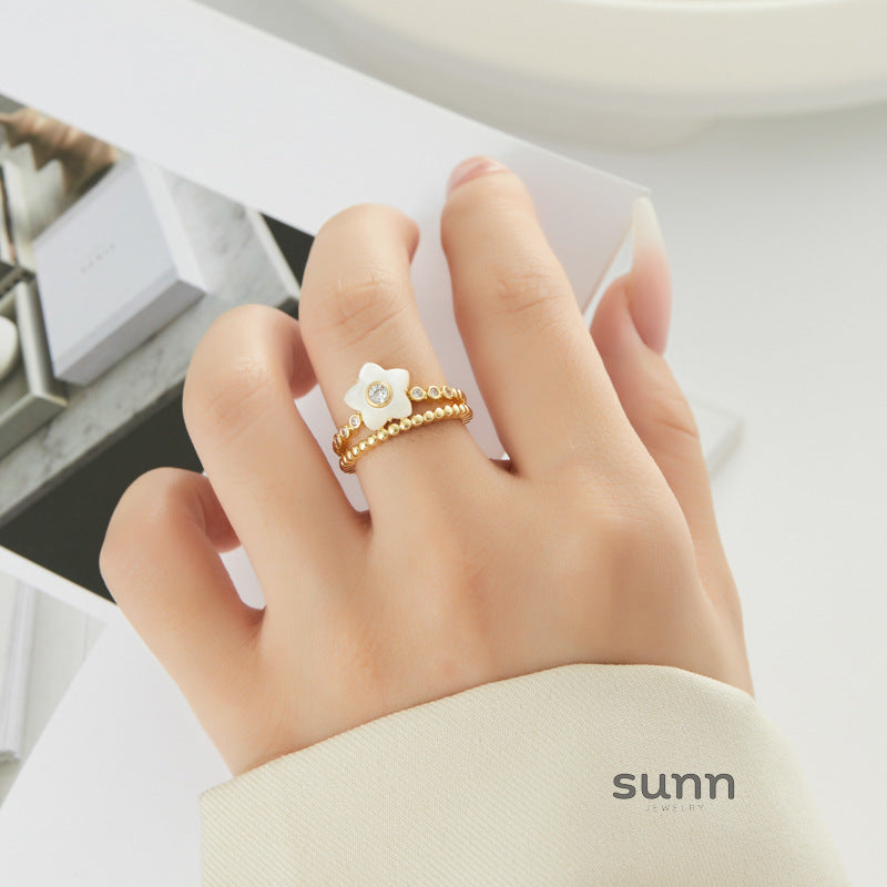 Tracey Shell Blossom Ring [QD4SELJH]