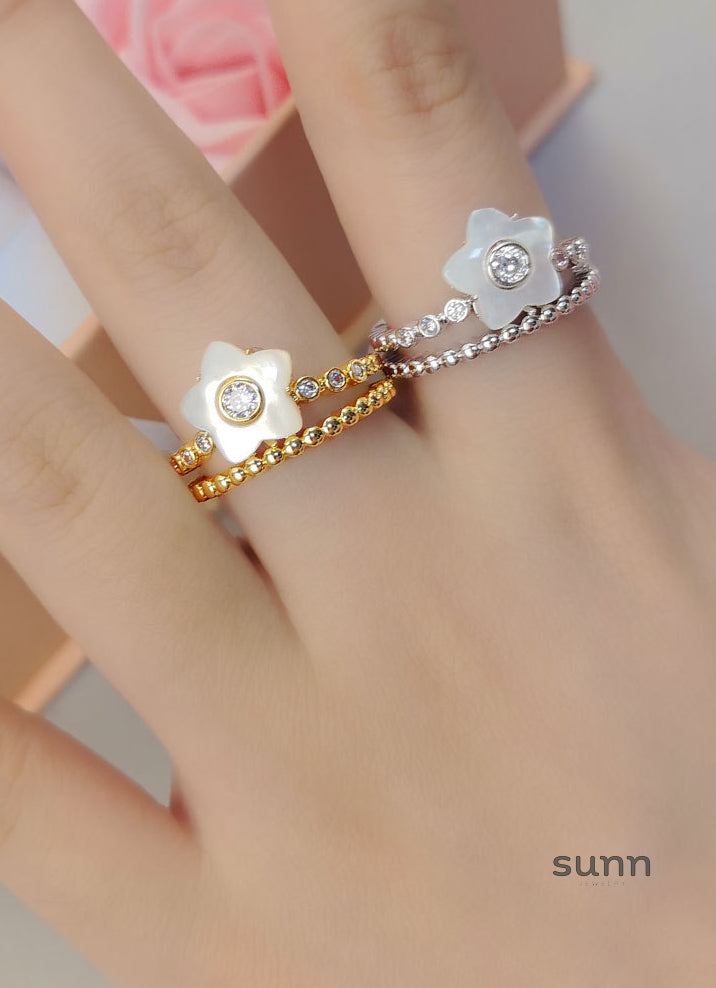 Tracey Shell Blossom Ring [8Q64YUA5]