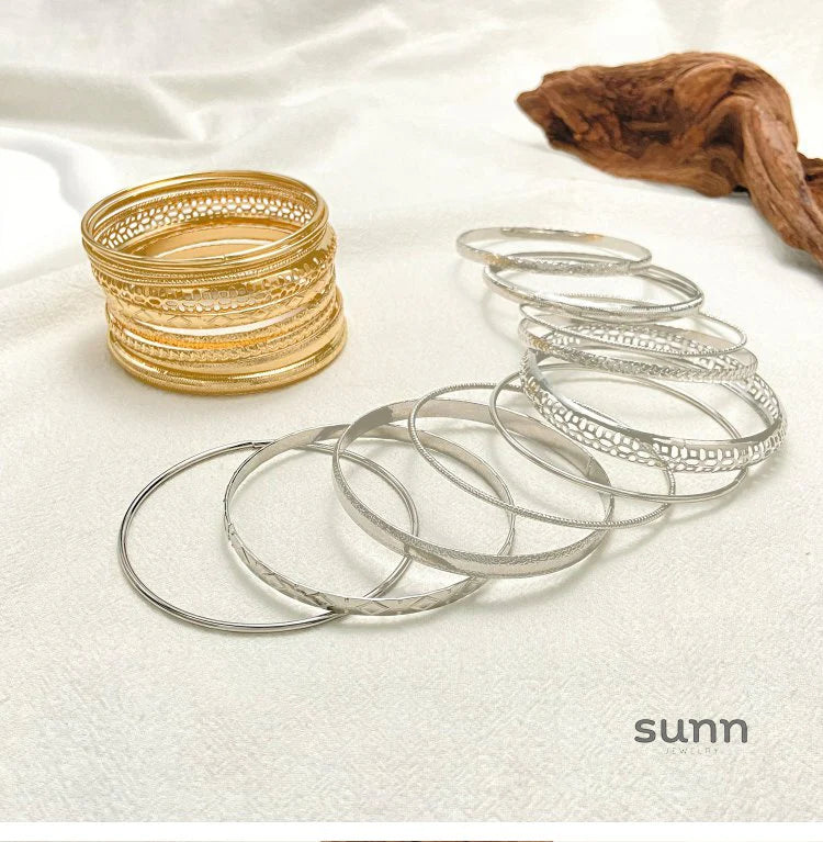 Tracey Vintage Alloy Bangle Set