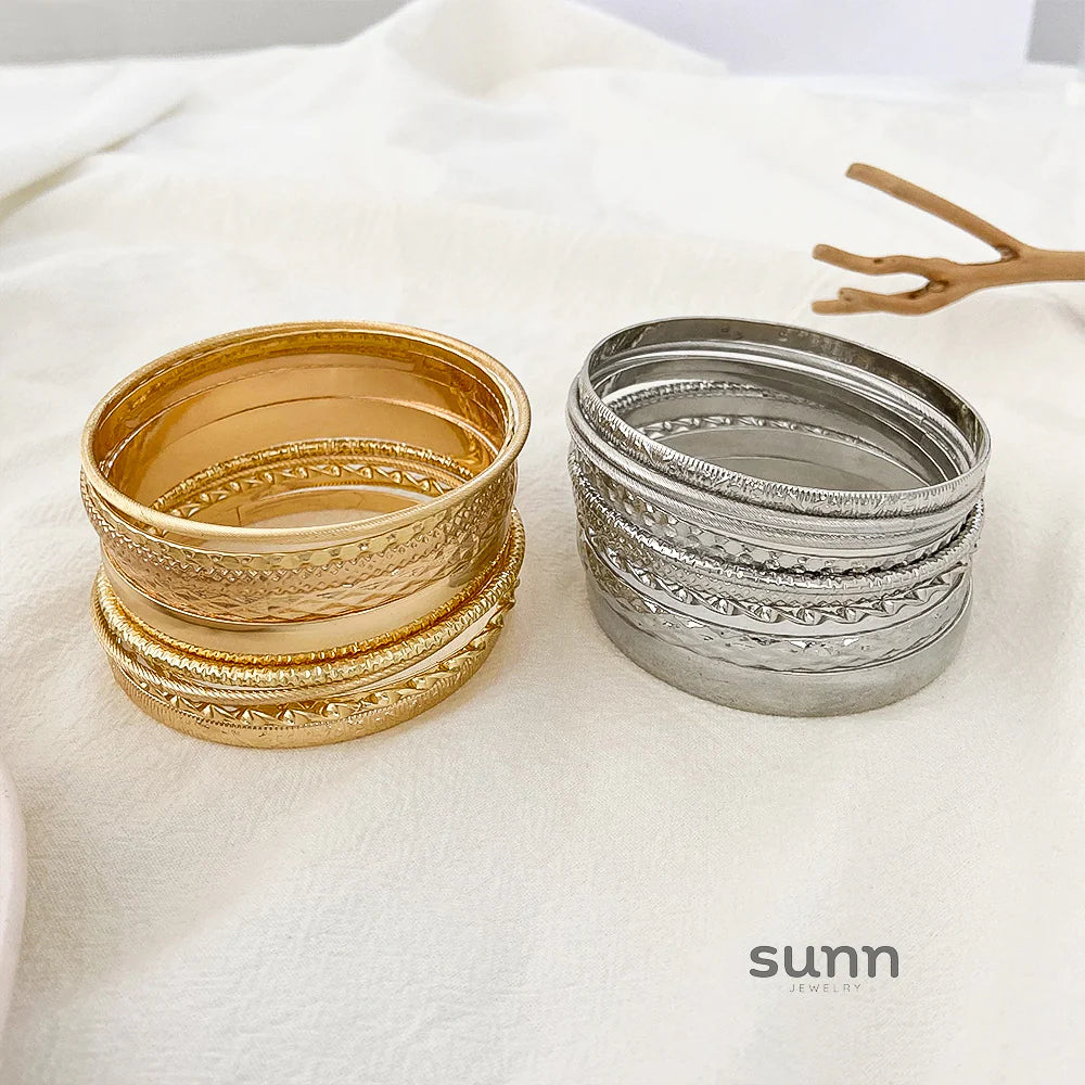 Tracey Vintage Alloy Bangle Set