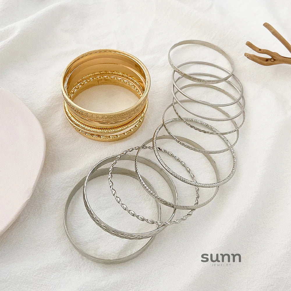 Tracey Vintage Alloy Bangle Set