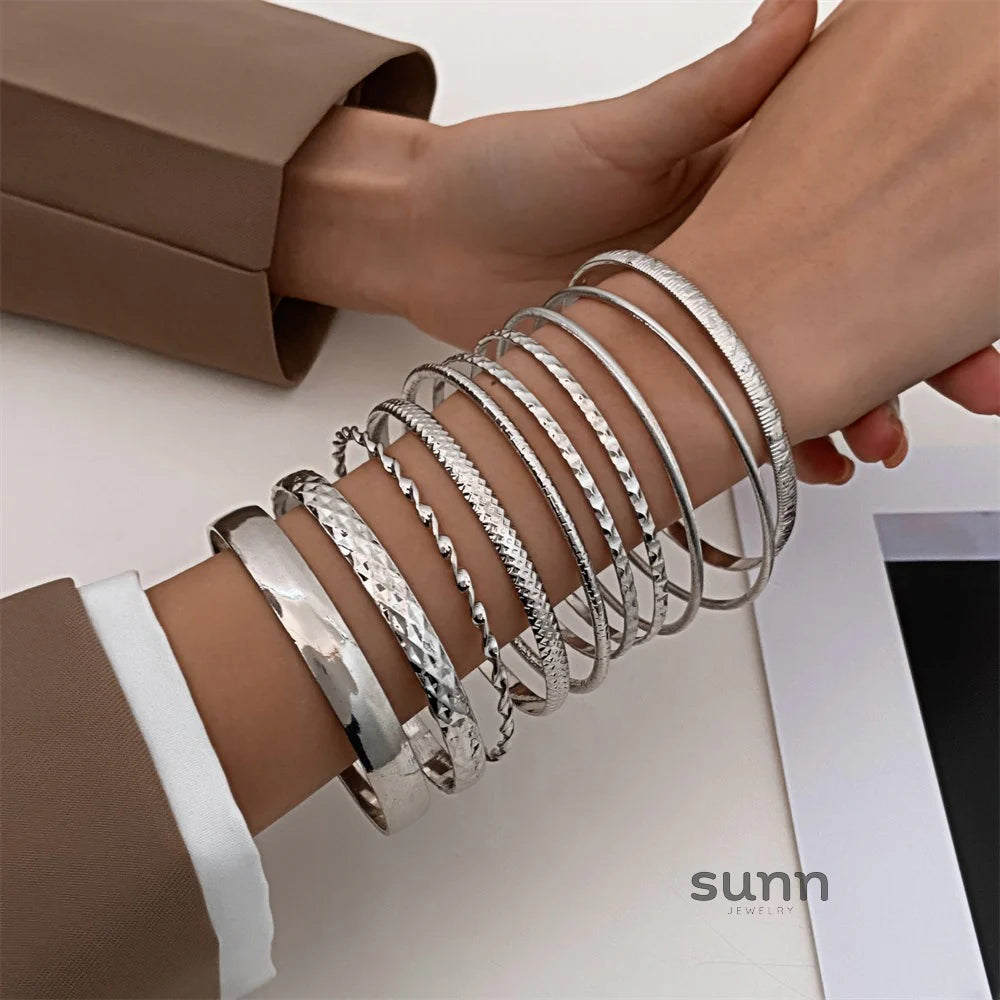 Tracey Vintage Alloy Bangle Set