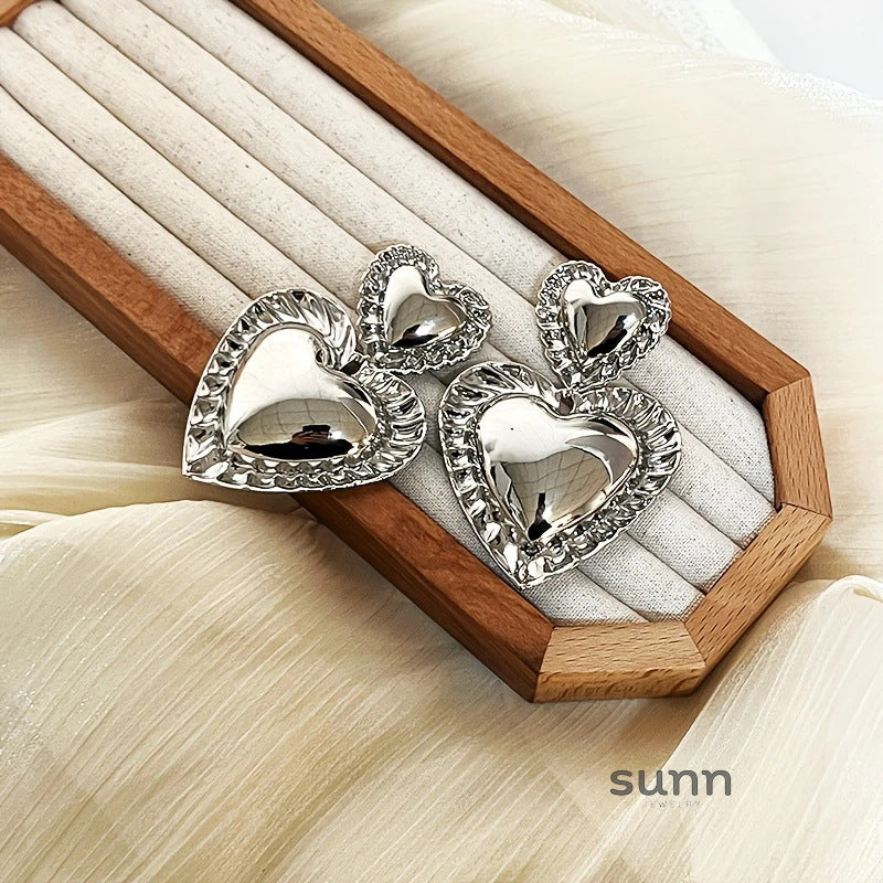 Triniti Lace Heart Earrings [H1HOGETV]