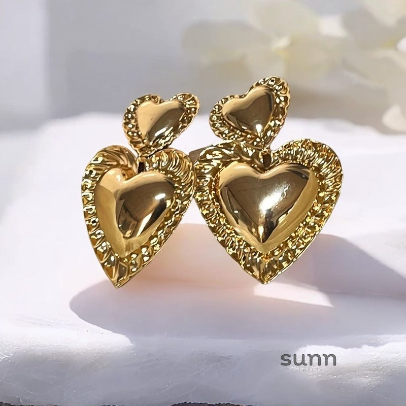 Triniti Lace Heart Earrings [6RZH3IMN]