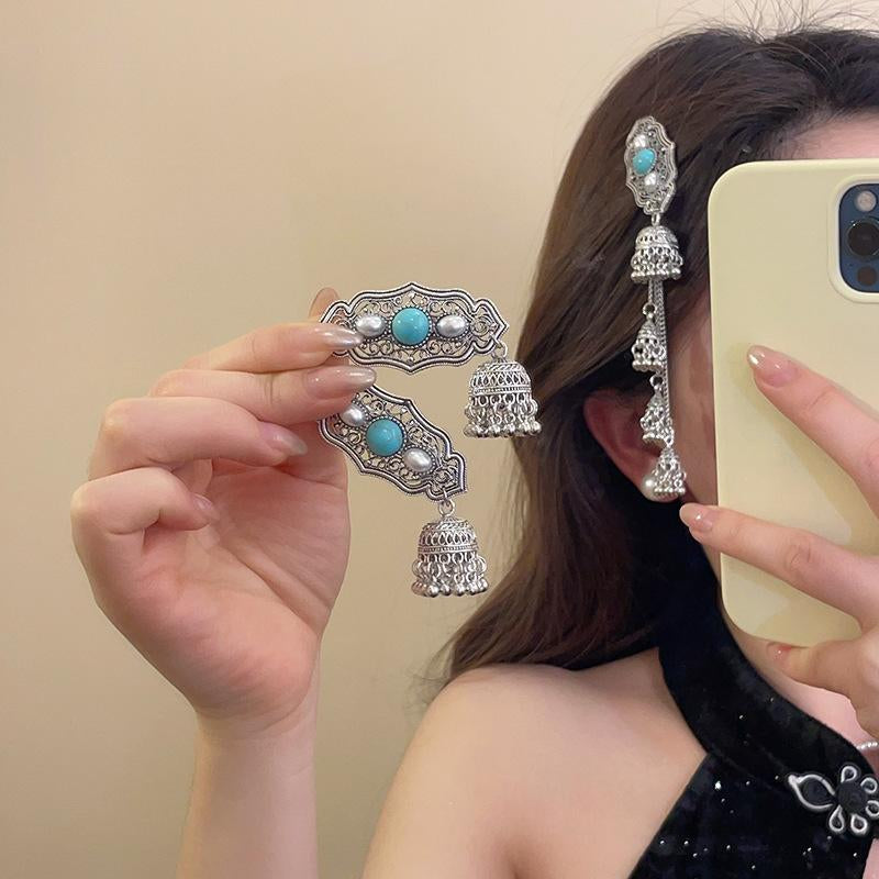 Triniti Turquoise Tassel Hairpin [TNK1QPEI]
