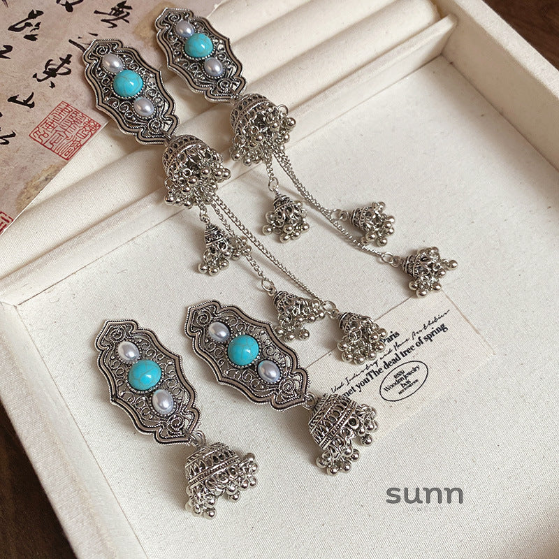 Triniti Turquoise Tassel Hairpin [VO4476P0]