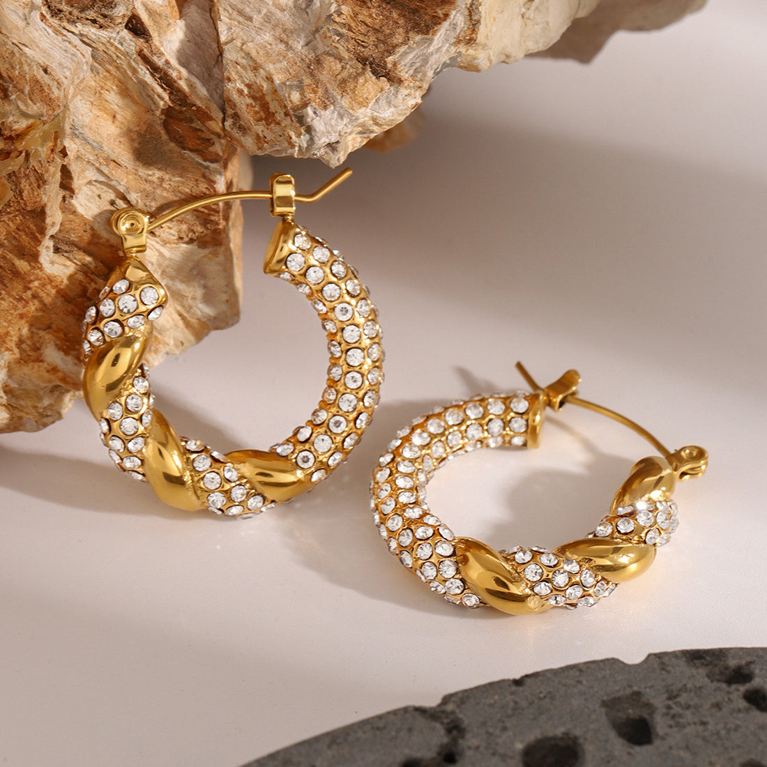 Tristen Rhinestone Hoop Earrings [1W2NGQRH]