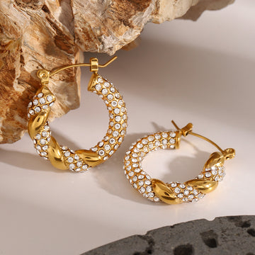 Tristen Rhinestone Hoop Earrings [1W2NGQRH]
