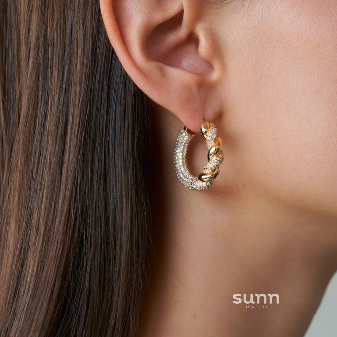 Tristen Rhinestone Hoop Earrings [1W2NGQRH]