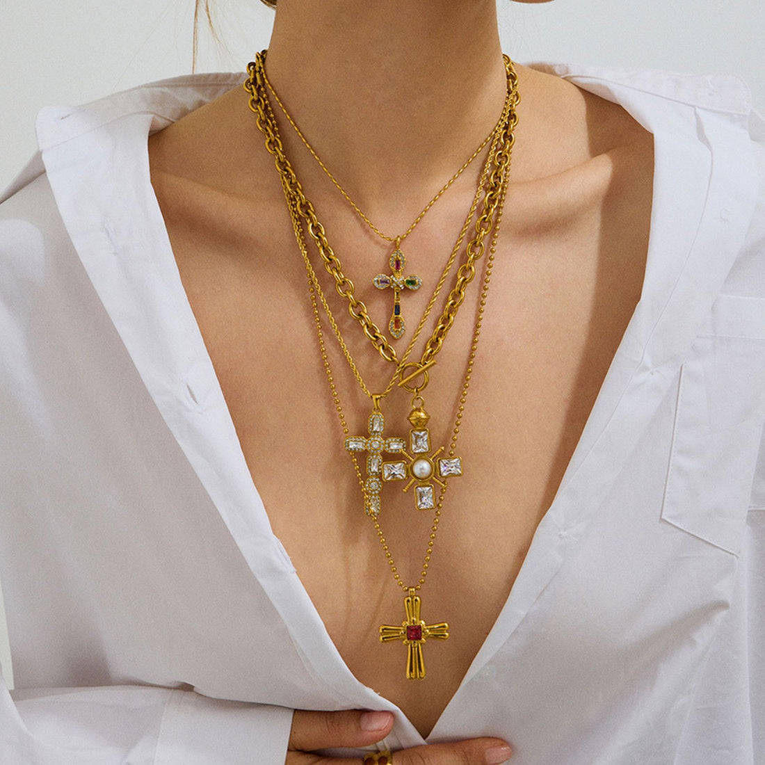 Tula Stainless Cross Necklace [U8XO2CAE]