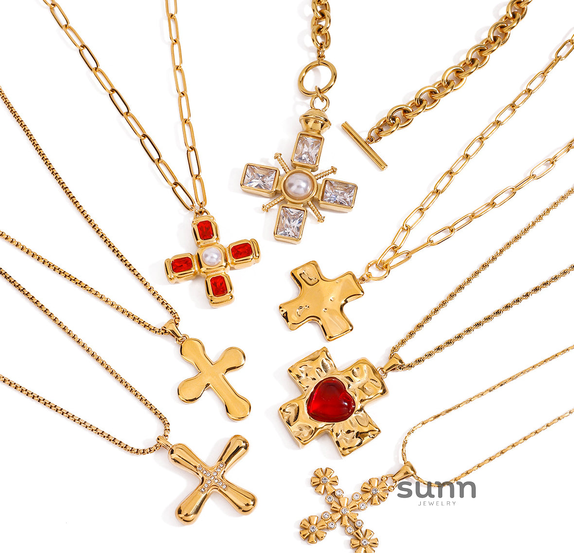 Tula Stainless Cross Necklace [TFH2RLEX]