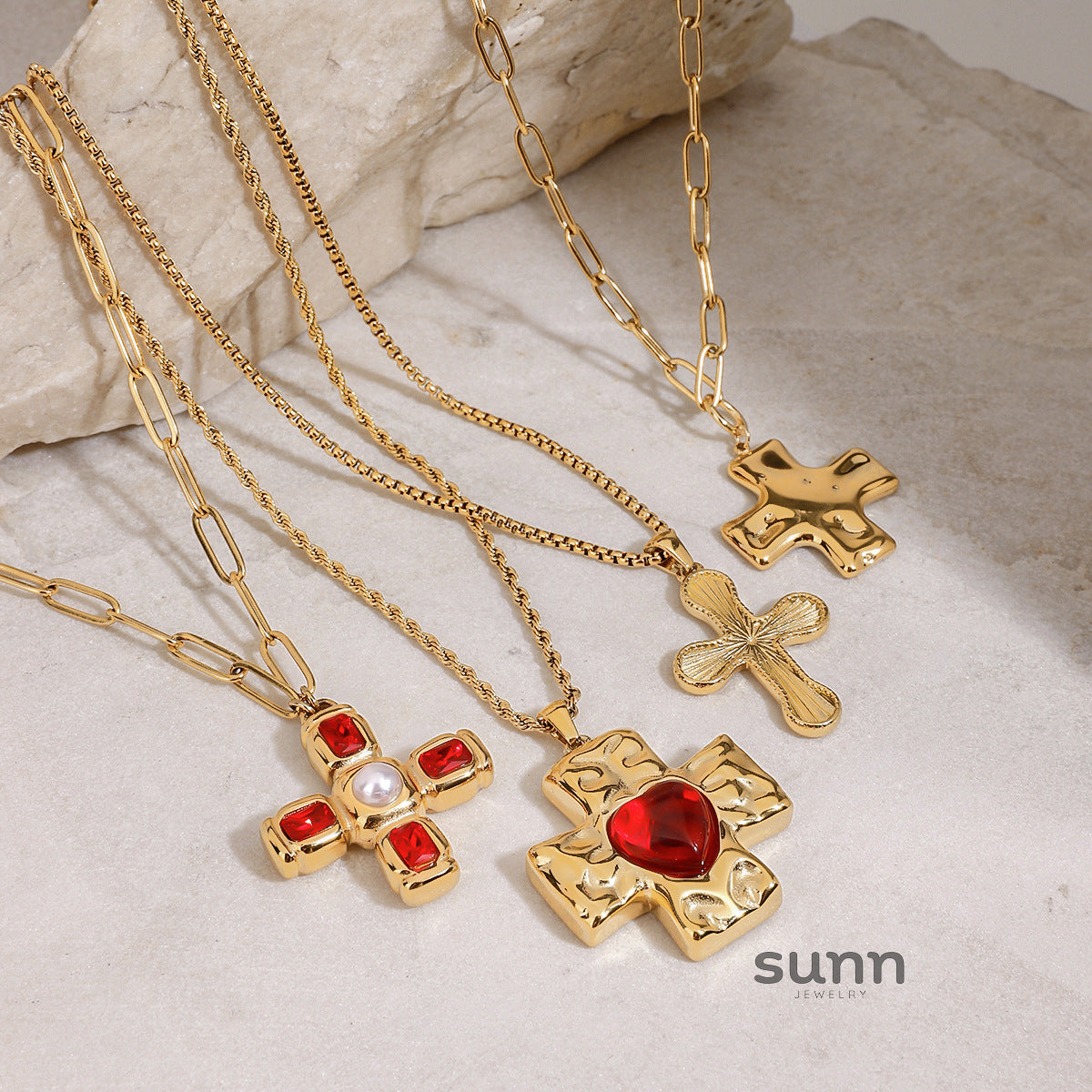 Tula Stainless Cross Necklace [866O1A1V]