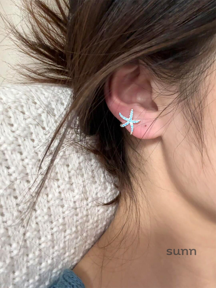 Tyla Blue Starfish Earrings [DNN2BH2Z]