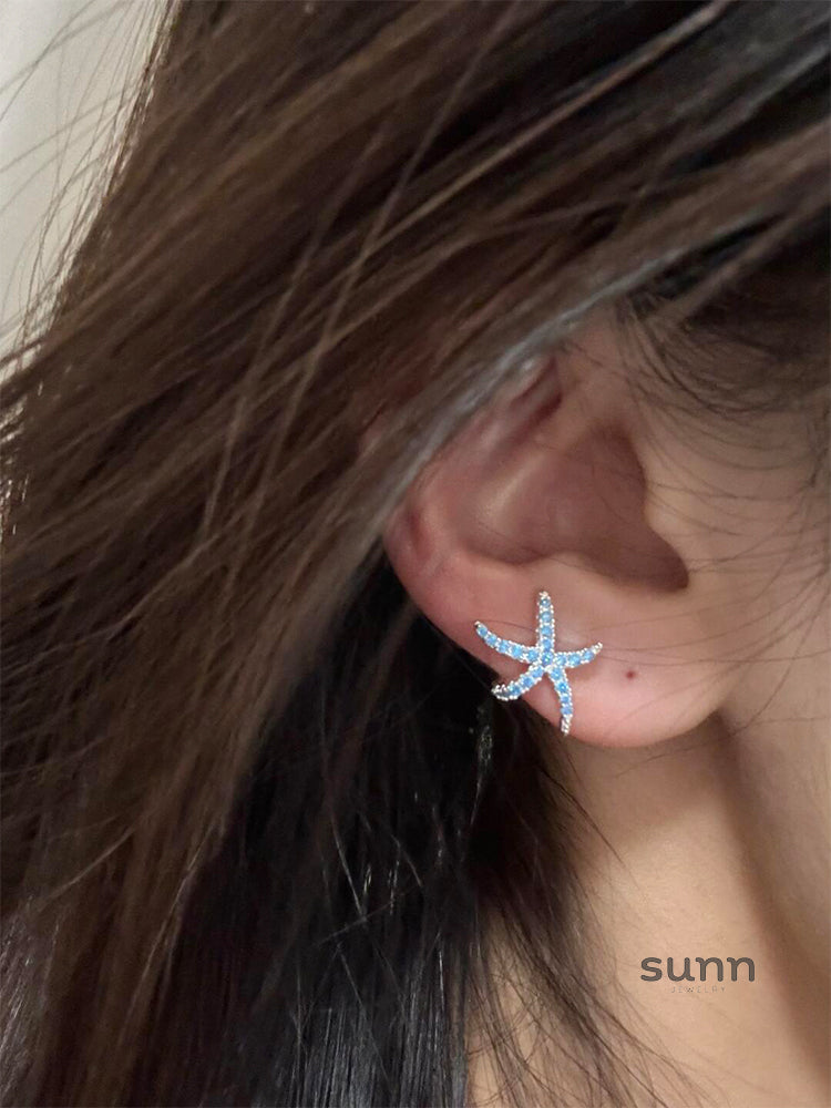 Tyla Blue Starfish Earrings [EVI2Z0Y2]
